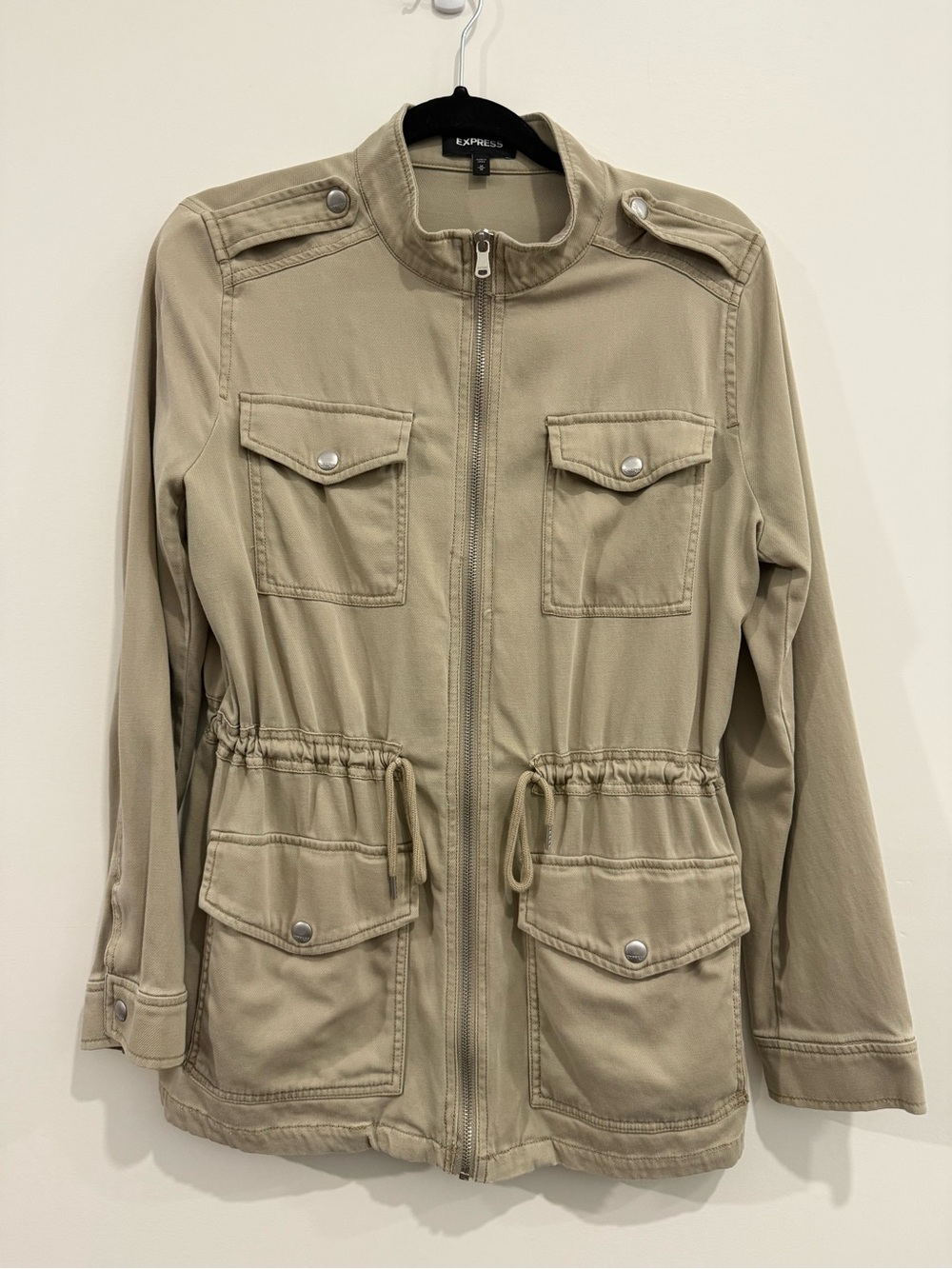 Express Women's Utility Jacket in Khaki, Medium